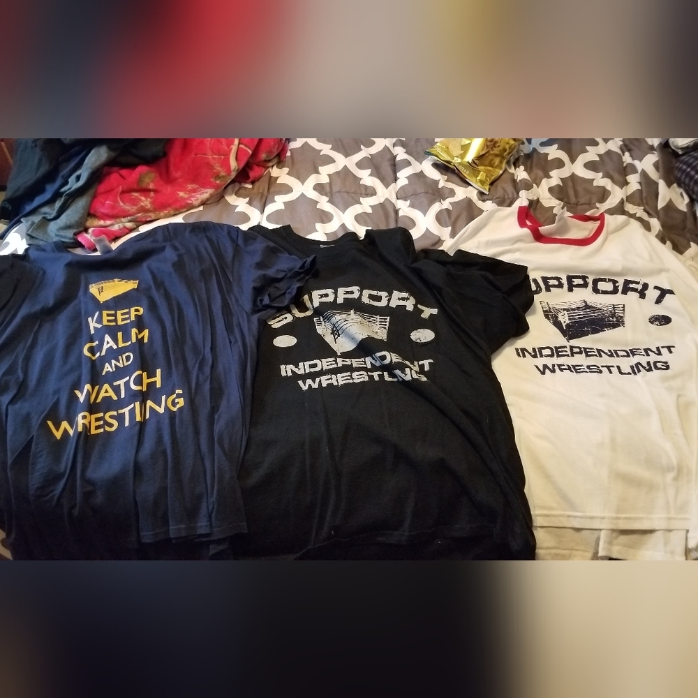 Indie professional wrestling shirts lot of 3